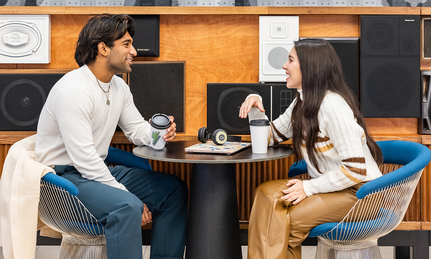 Friends drinking coffee together